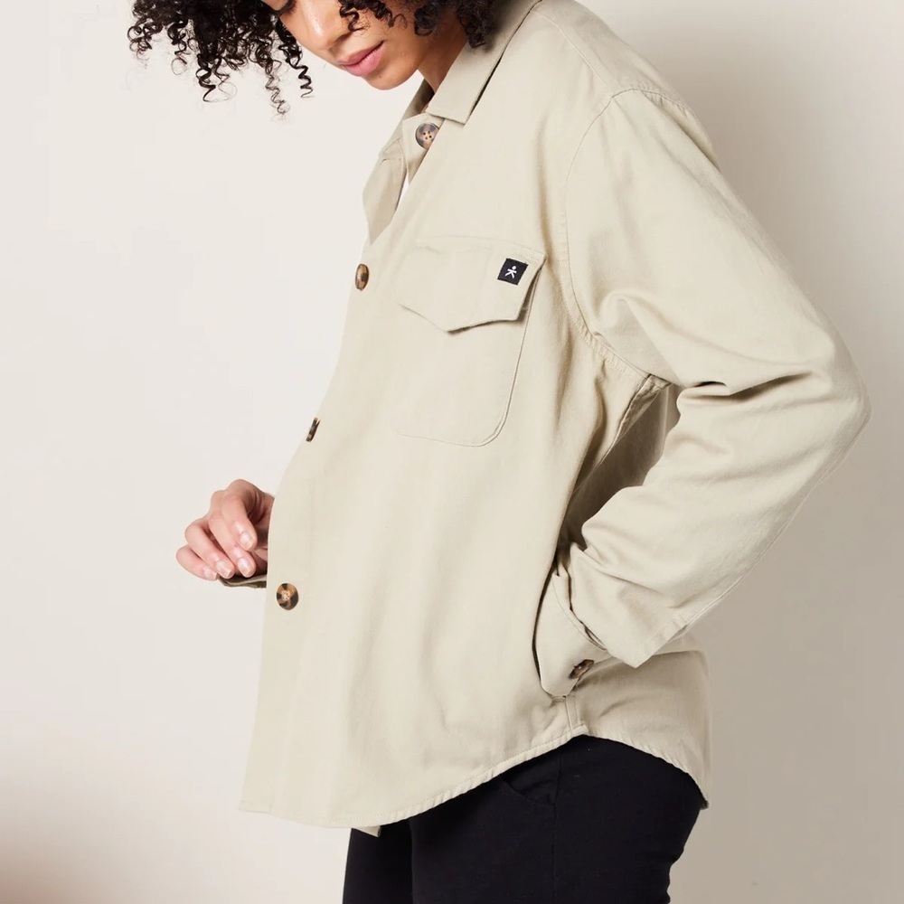 Nwot Known Supply Ziggy Shirt Jacket Khaki Green Cotton Casual Women’s Small